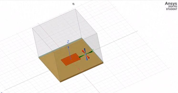 3D Model of Coax-Fed Patch Antenna in HFSS